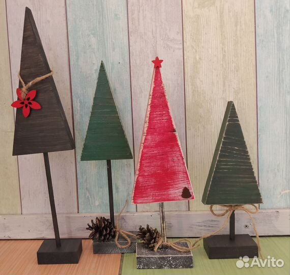 Новогоднее украшение. Ёлки деревянные