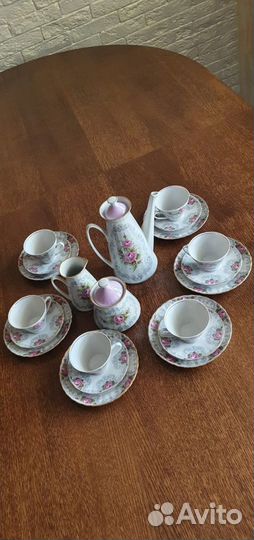 Сервиз кофейный, новый, Рижский фарфор