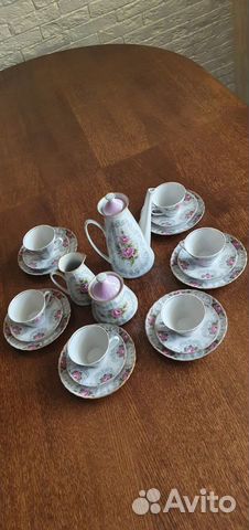 Сервиз кофейный, новый, Рижский фарфор