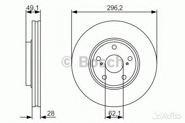 Тормозной диск 0986479R28 bosch