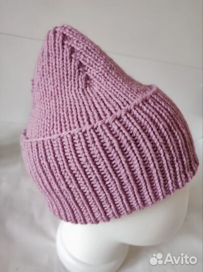 Шапка вязаная спицами ручная работа