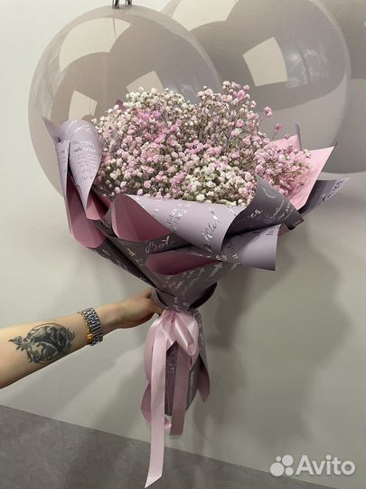 Букет гпипсофила подарок живые цветы
