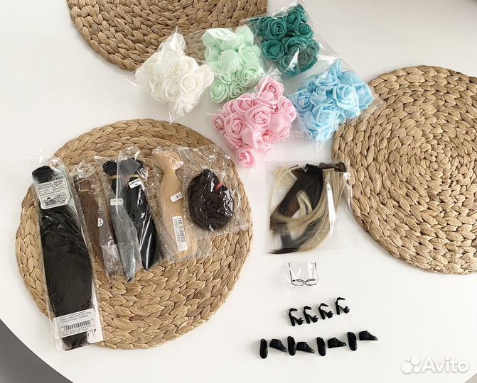 Волосы(тресы),обувь для кукол