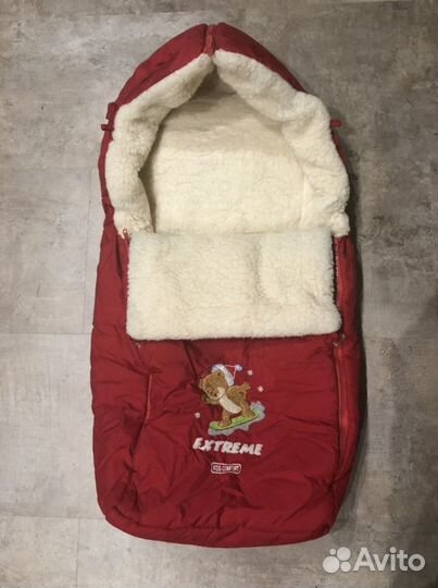 Конверт зимний на выписку, в коляску, в сани