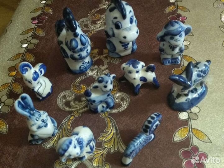 Фигурки животных Гжель