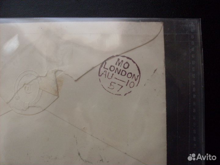 Конверт с маркой, Англия 1857 год