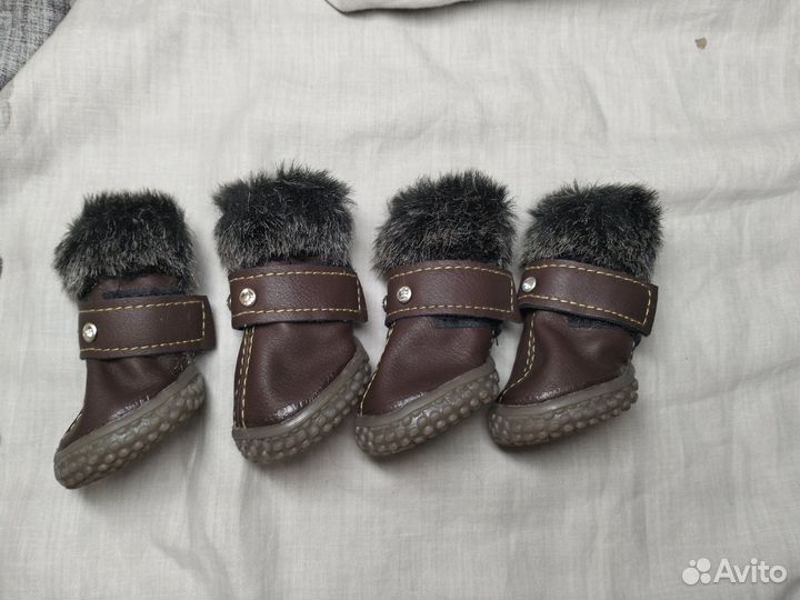 Утеплённые ботинки для собак мелких пород