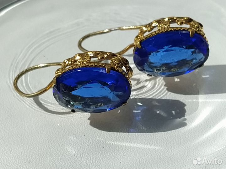 Серьги Леденцы СССР позолота клеймо мкп 60-е годы