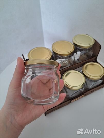 Набор баночек для чая/специй с подставкой