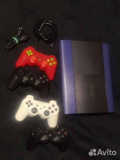 Sony PS3 super slim, прошитая,500гб.,4 джойстика