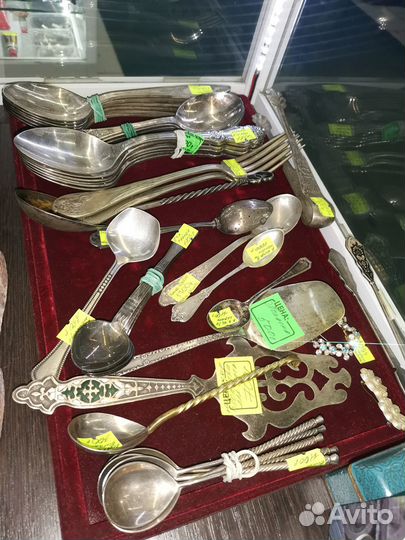 Столовые приборы мельхиор, серебро советские