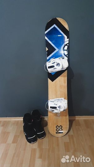Сноуборд комплект 38р, 147 длина, крепы под замену