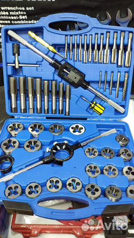 Набор метчиков и плашек метрический 51 предмет