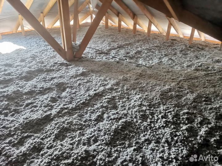 Утепление эковатой