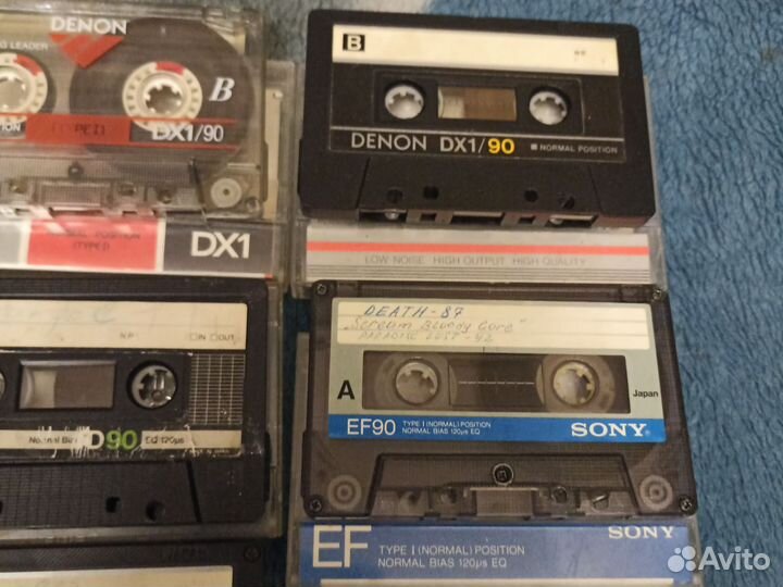 Аудиокассеты denon, sony., tdk