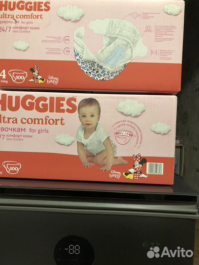 Huggies ultra comfort 4 подгузники девочкам 50 шт