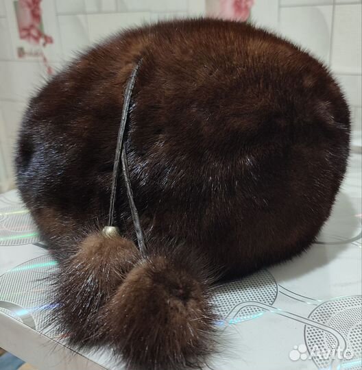 Берет женский норковый берёт (шапку)