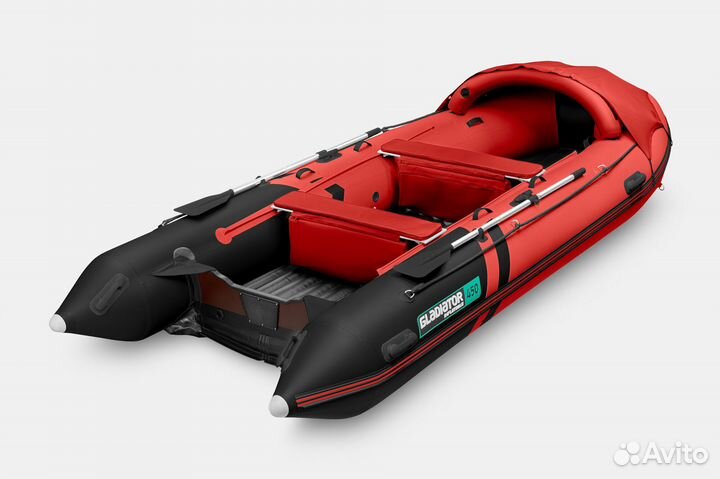 Лодка Gladiator E450PRO Красно-черная