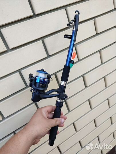 Удочка в сборе 1.8 м с поплавком катушкой леской