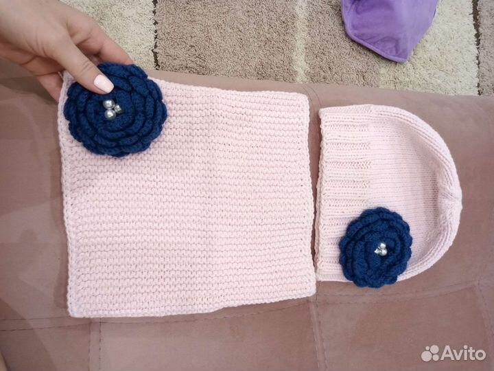 Комплект шапка и снуд для девочки