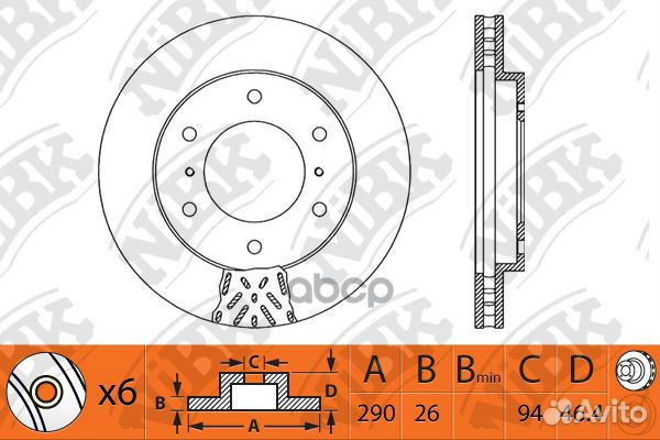 Диск тормозной RN1188 NiBK