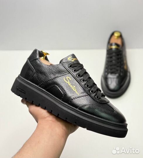 Кроссовки мужские кожаные Santoni