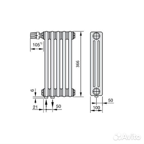 Стальной трубчатый радиатор отопления Zehnder 3037