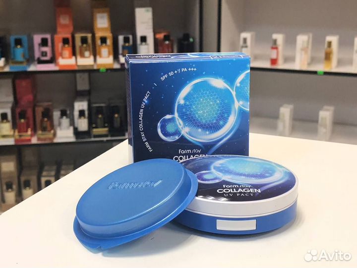 Пудра FarmStay Collagen 21тон+смен.блок