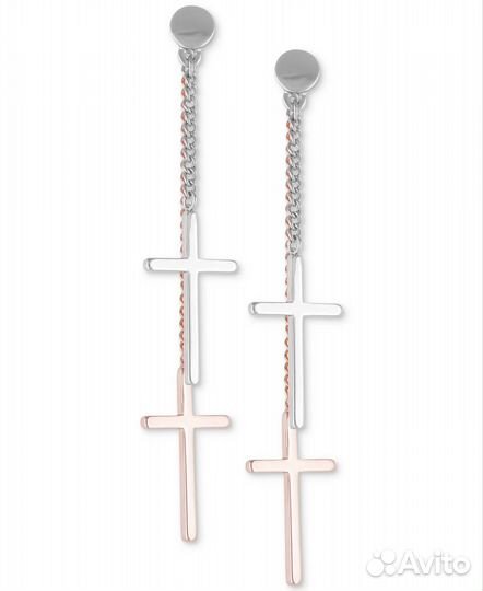 Серьги/крестики, 2 в 1, guess, оригинал