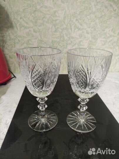 Фужеры хрустальные свадебная пара, большие