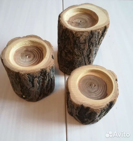 Декор подсвечники из дерева