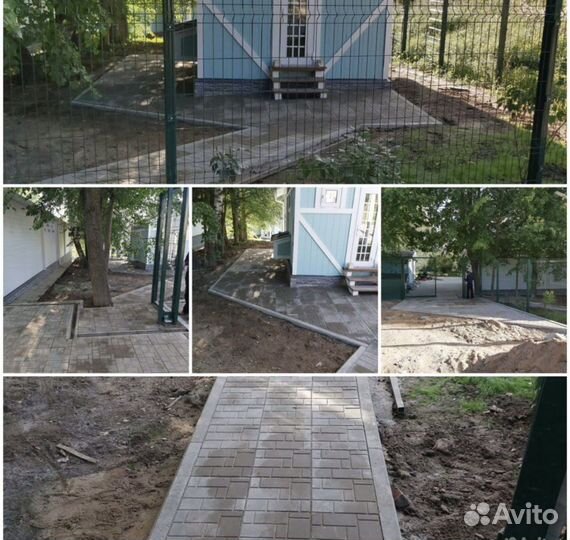 Укладка тротуарной плитки, брусчатки