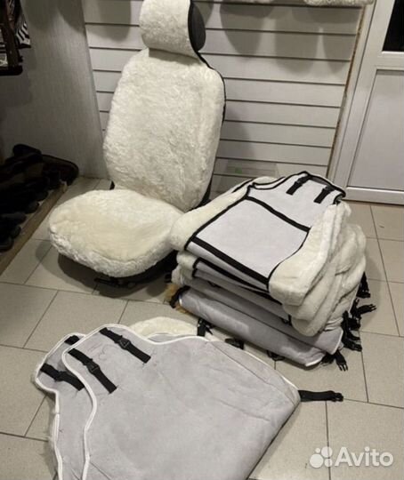 Автонакидки меховые из овчины, мутон (цигейка)