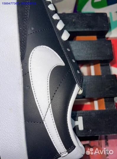 Nike Blazer Low Black White Swoosh (Арт.96777)