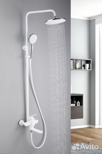 Душевая система с тропическим душем Hansen HN31304-F белый