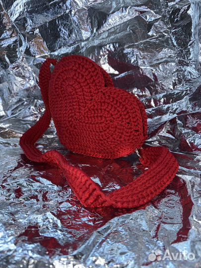 Сумка сердце вязаная ручная работа