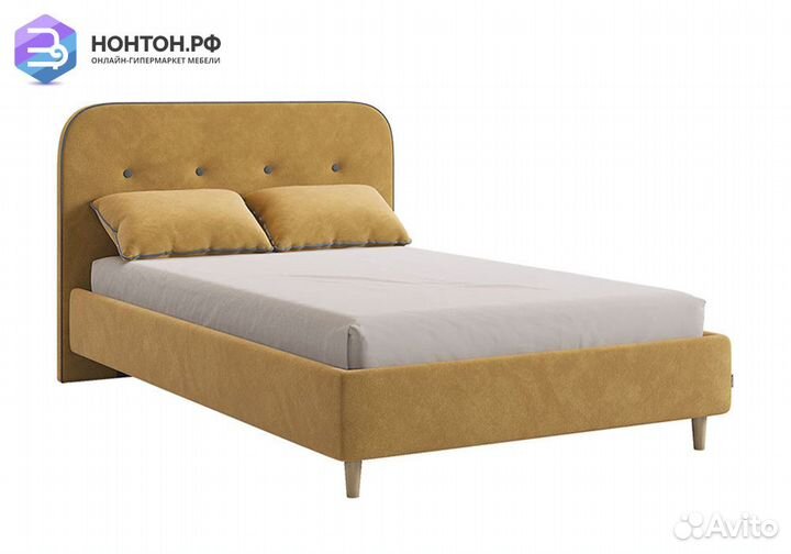 Кровать Лео велюр медовый / графит