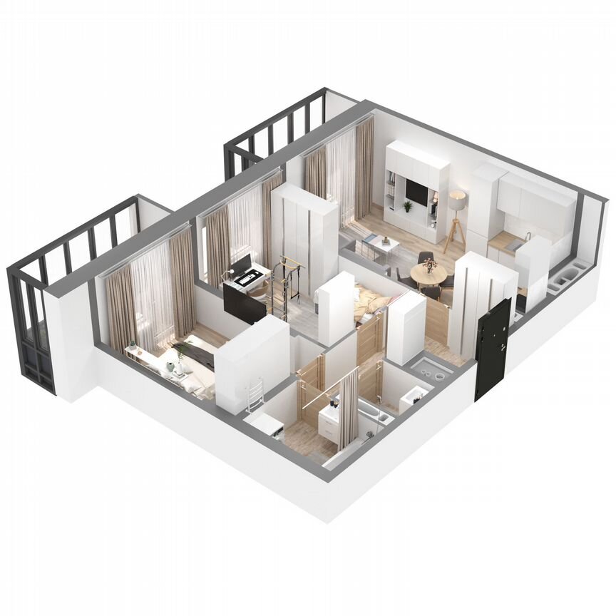 2-к. квартира, 55,9 м², 4/23 эт.