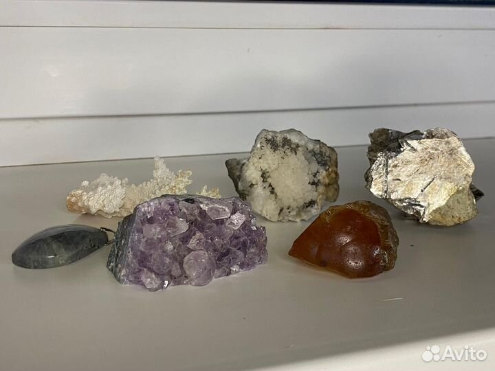 Друзы минералы Аметист Сердолик