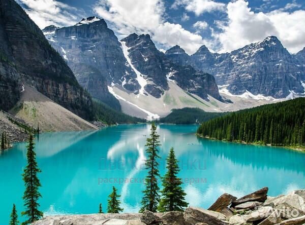 Алмазная мозаика 40x50 Голубые воды горного озера