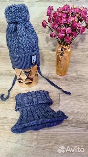 Шапка и снуд демисезонные комплект