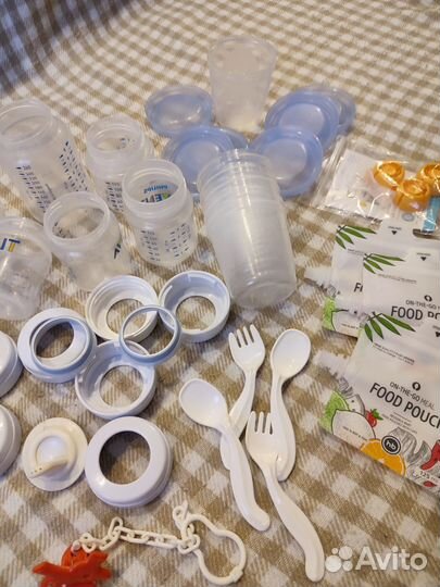 Бутылки и контейнеры для молока Avent, пакеты-пюре