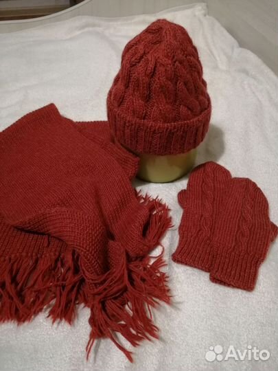Зимний комплект женский шерсть на заказ вязала