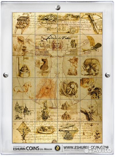 Ниуэ 2011 Кодекс Леонардо Да Винчи 1кг серебро