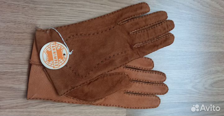 Перчатки женские замша с кожей