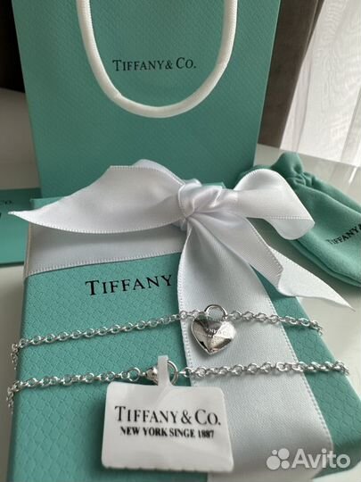 Цепочка tiffany с объемным сердцем