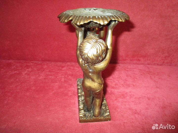Подсвечник Старинный фигуры,бронза 19 см Европа