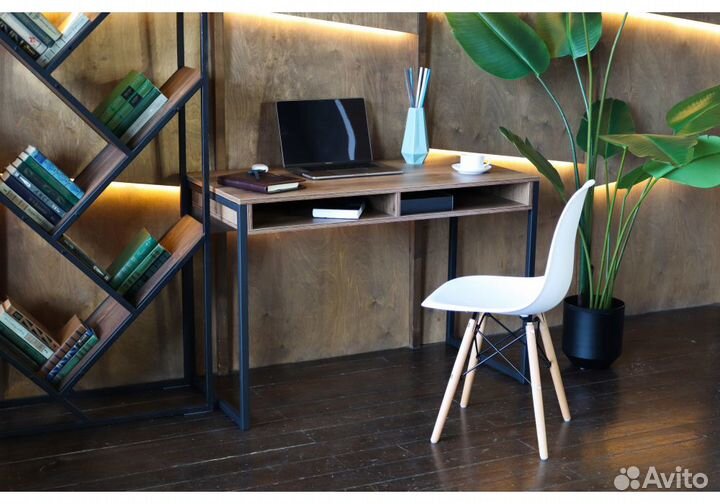 Стол Леон Лофт 110см Дуб Делано Темный