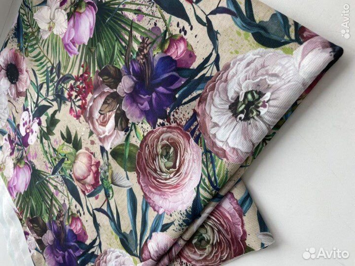 Ткань джерси Милано (новая) с цветам