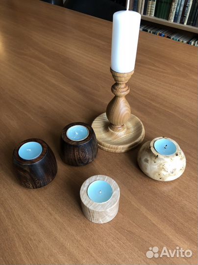 Подсвечники деревянные